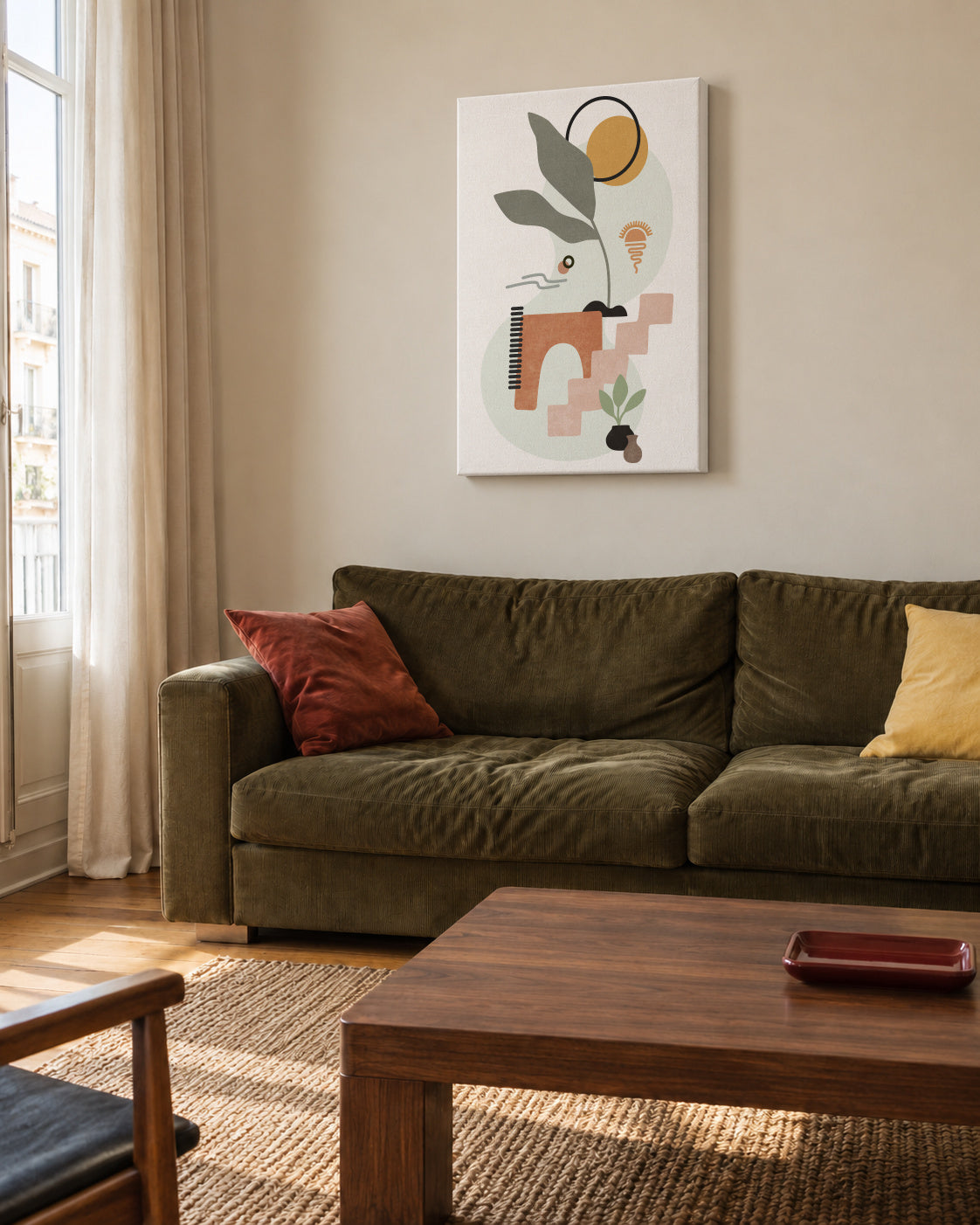 Tropical Villa 11 - Unframed canvas in an interior