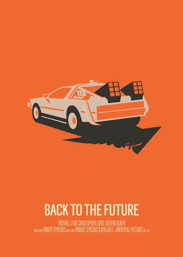 Vintage plakát DeLorean oranžový