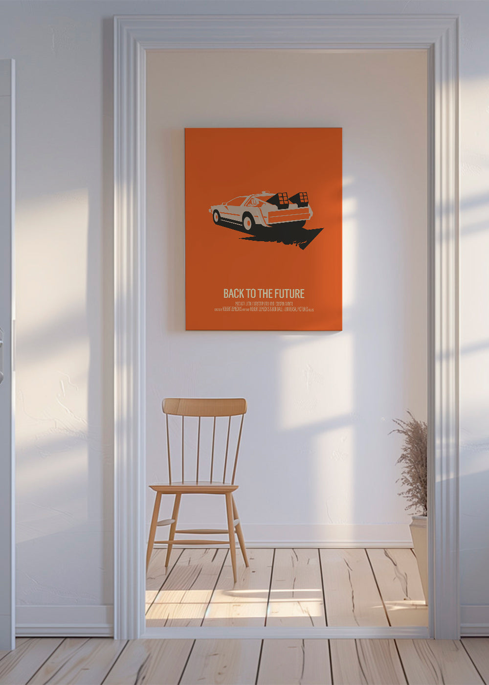 Vintage plakát DeLorean oranžový
