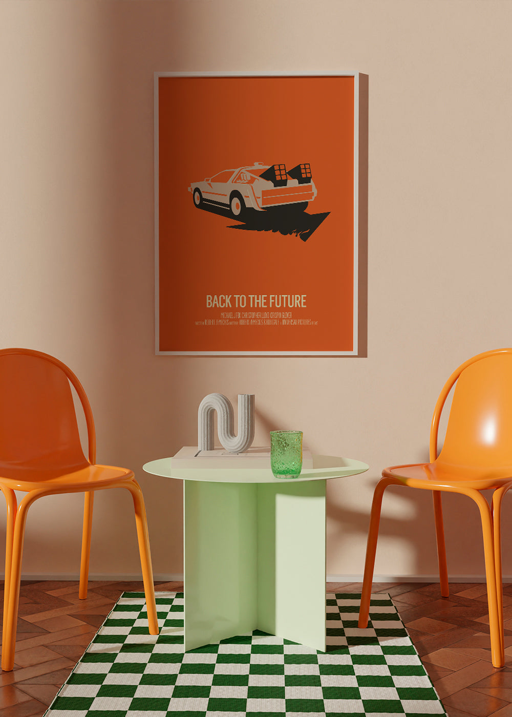 Vintage plakát DeLorean oranžový