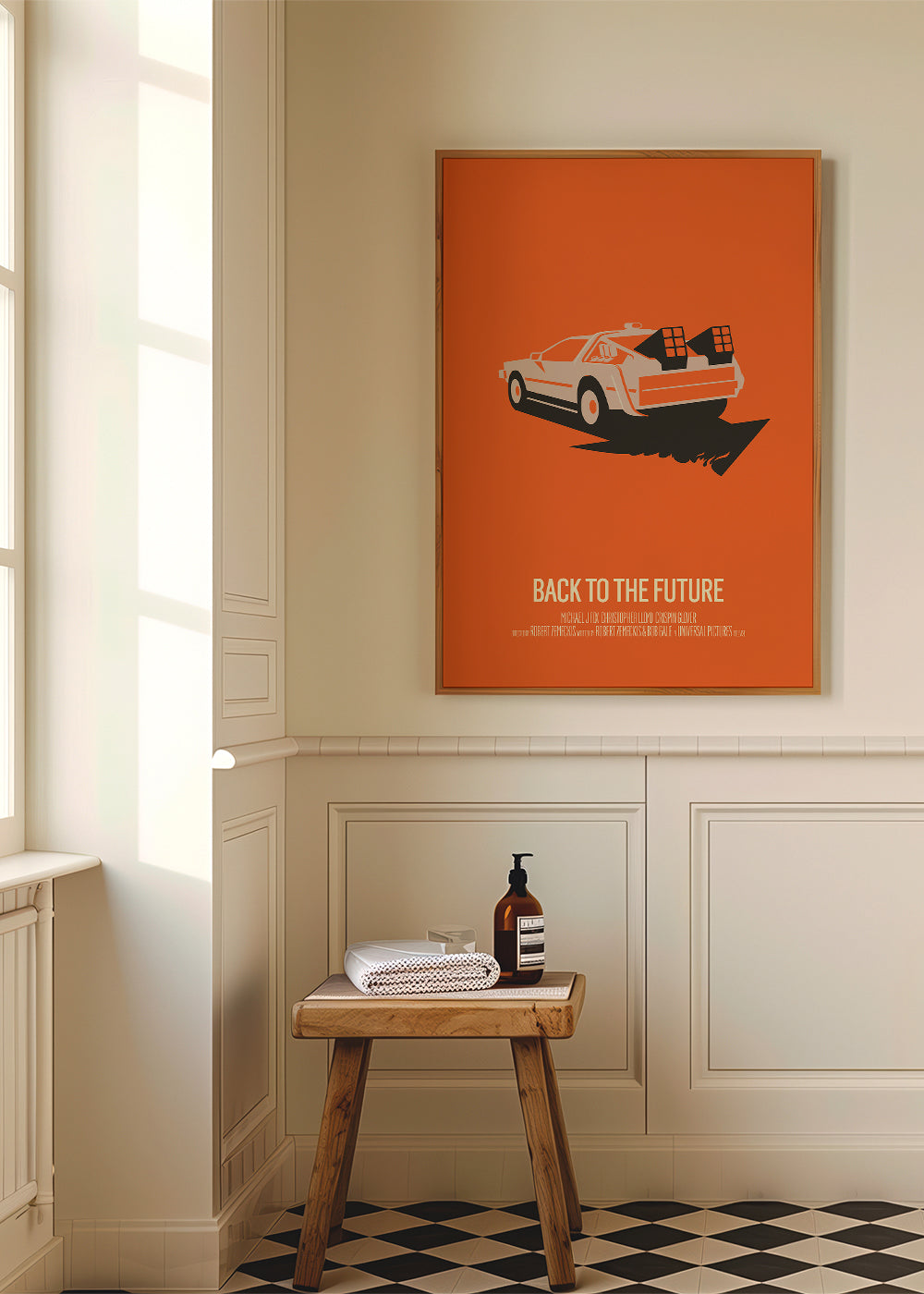 Vintage plakát DeLorean oranžový