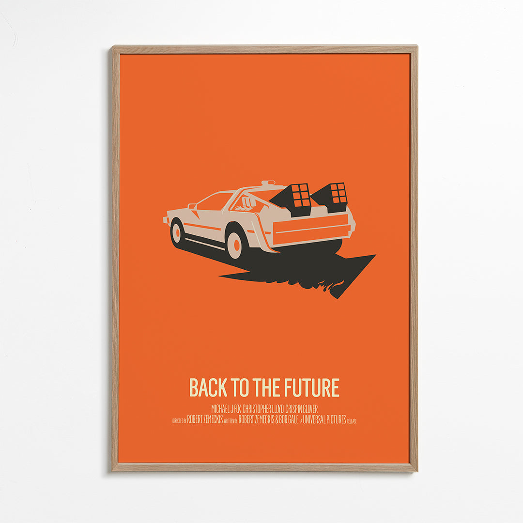 Vintage plakát DeLorean oranžový