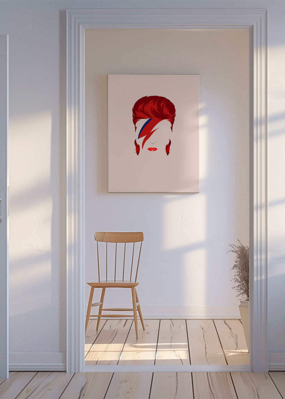 Pop ilustrace portrét s motivem blesku