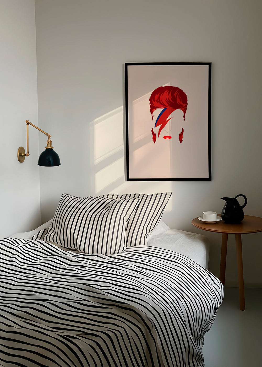 Pop ilustrace portrét s motivem blesku