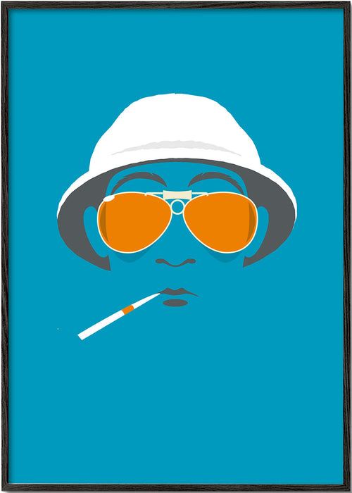Pop ilustrace portrétu s oranžovými brýlemi