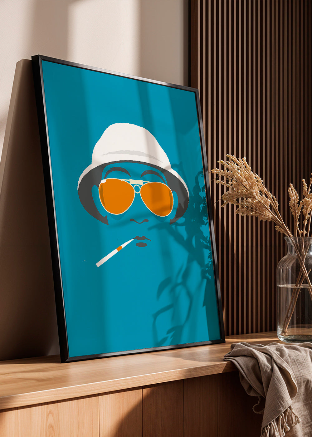 Pop ilustrace portrétu s oranžovými brýlemi