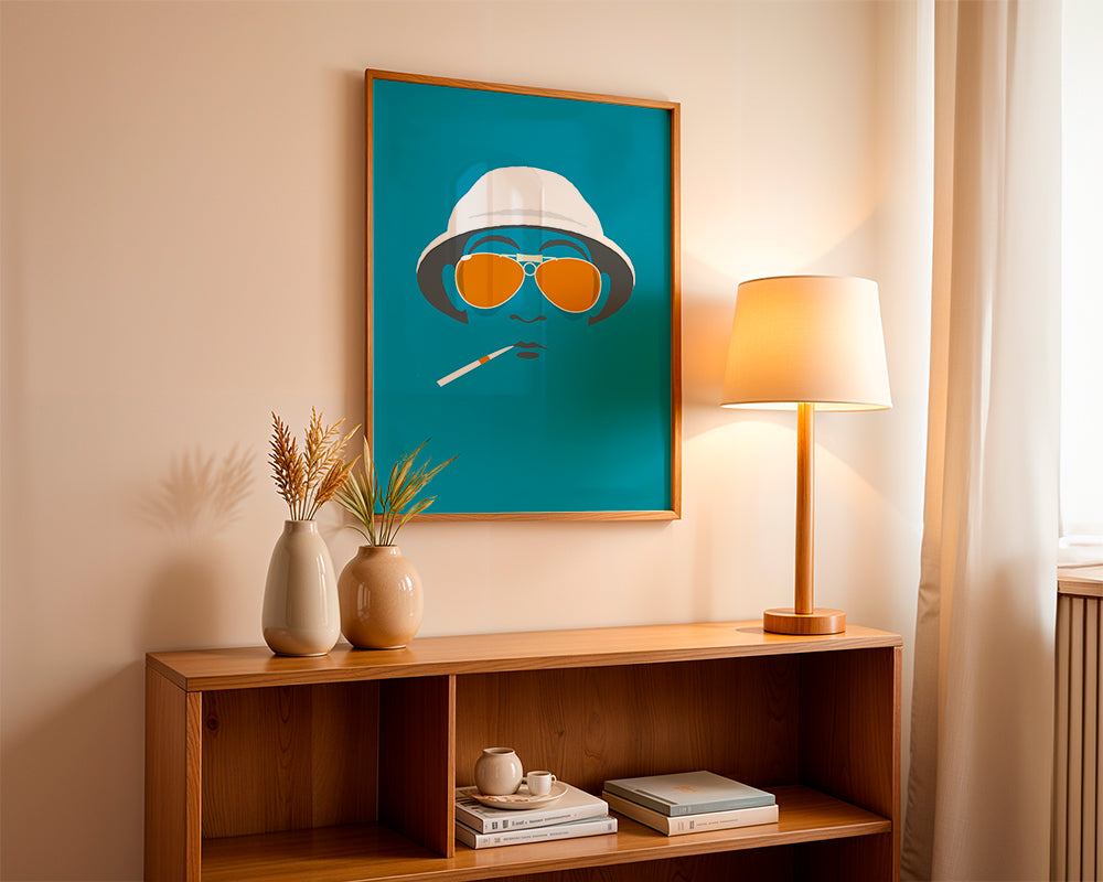 Pop ilustrace portrétu s oranžovými brýlemi