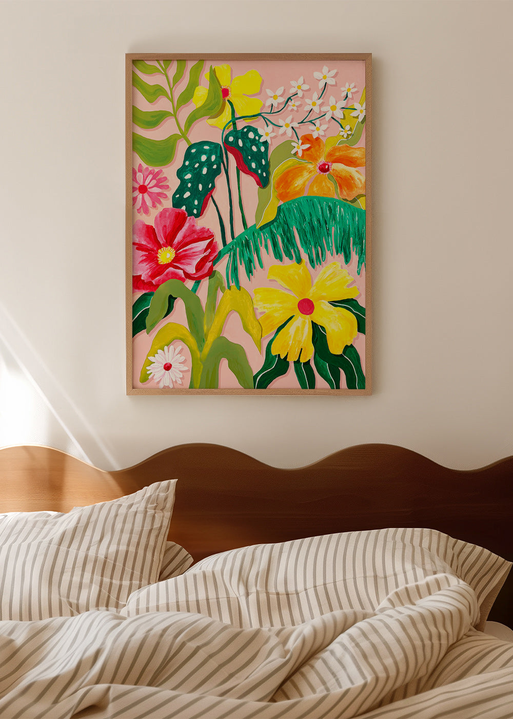Botanický plakát s živými květy