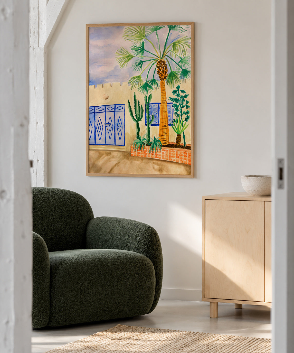Moroccan Street - Framed poster in an interior