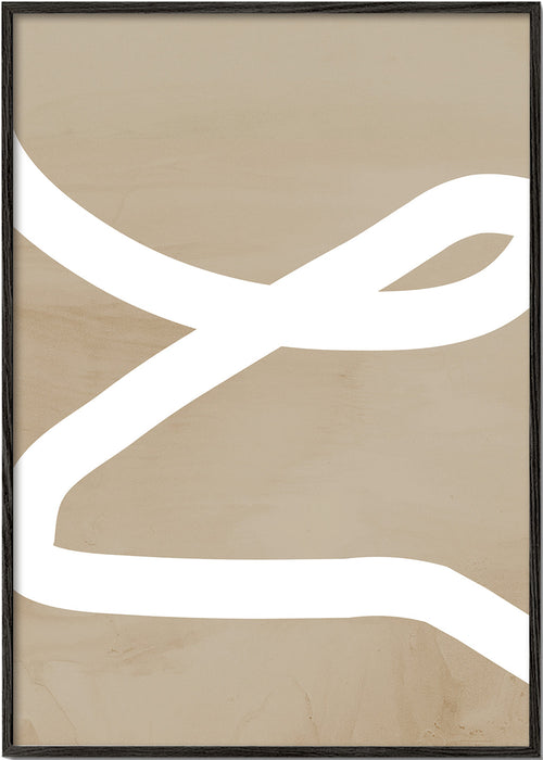Minimalistický obraz bílá čára na béžovém pozadí