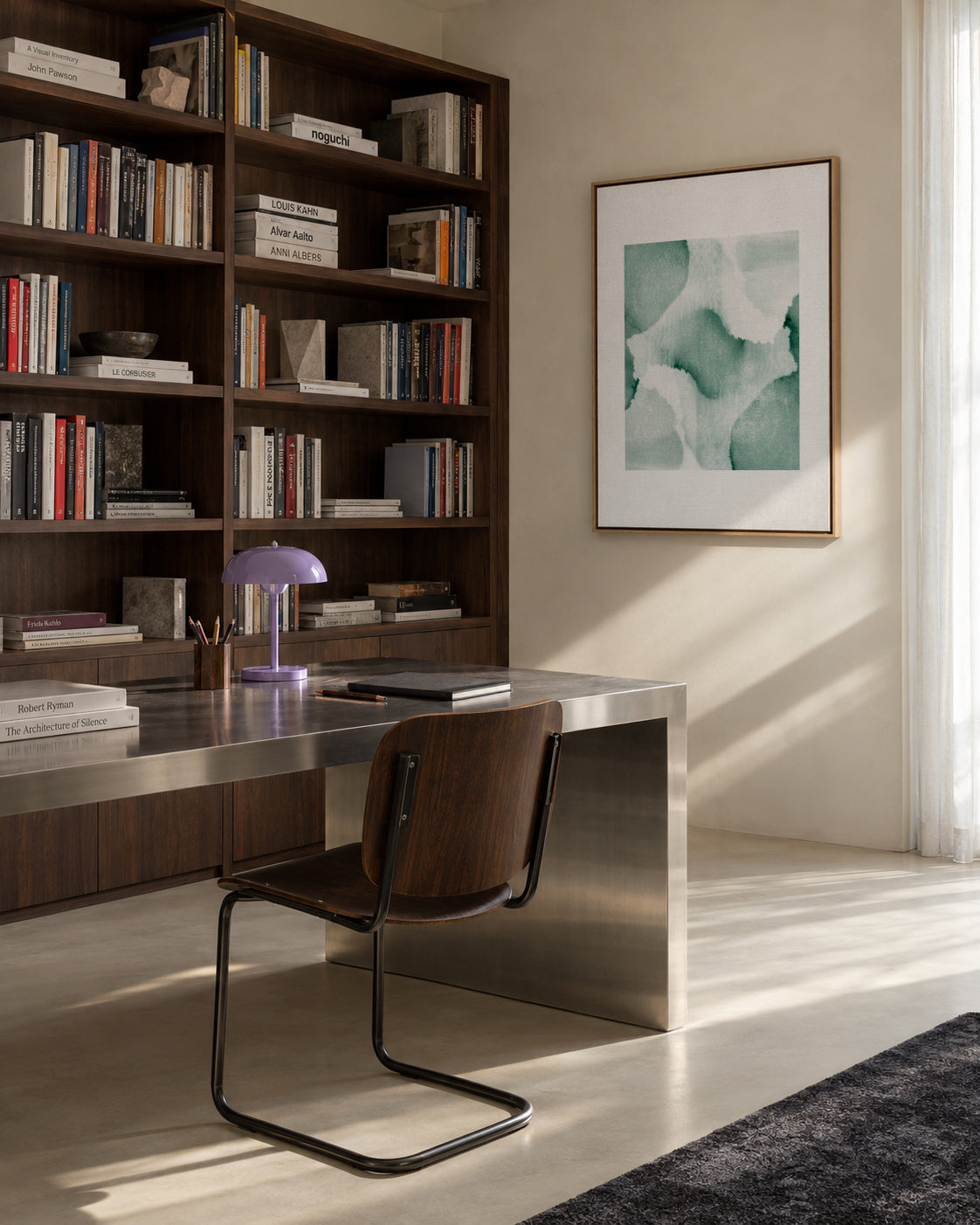 Watercolor V - Framed canvas in an interior