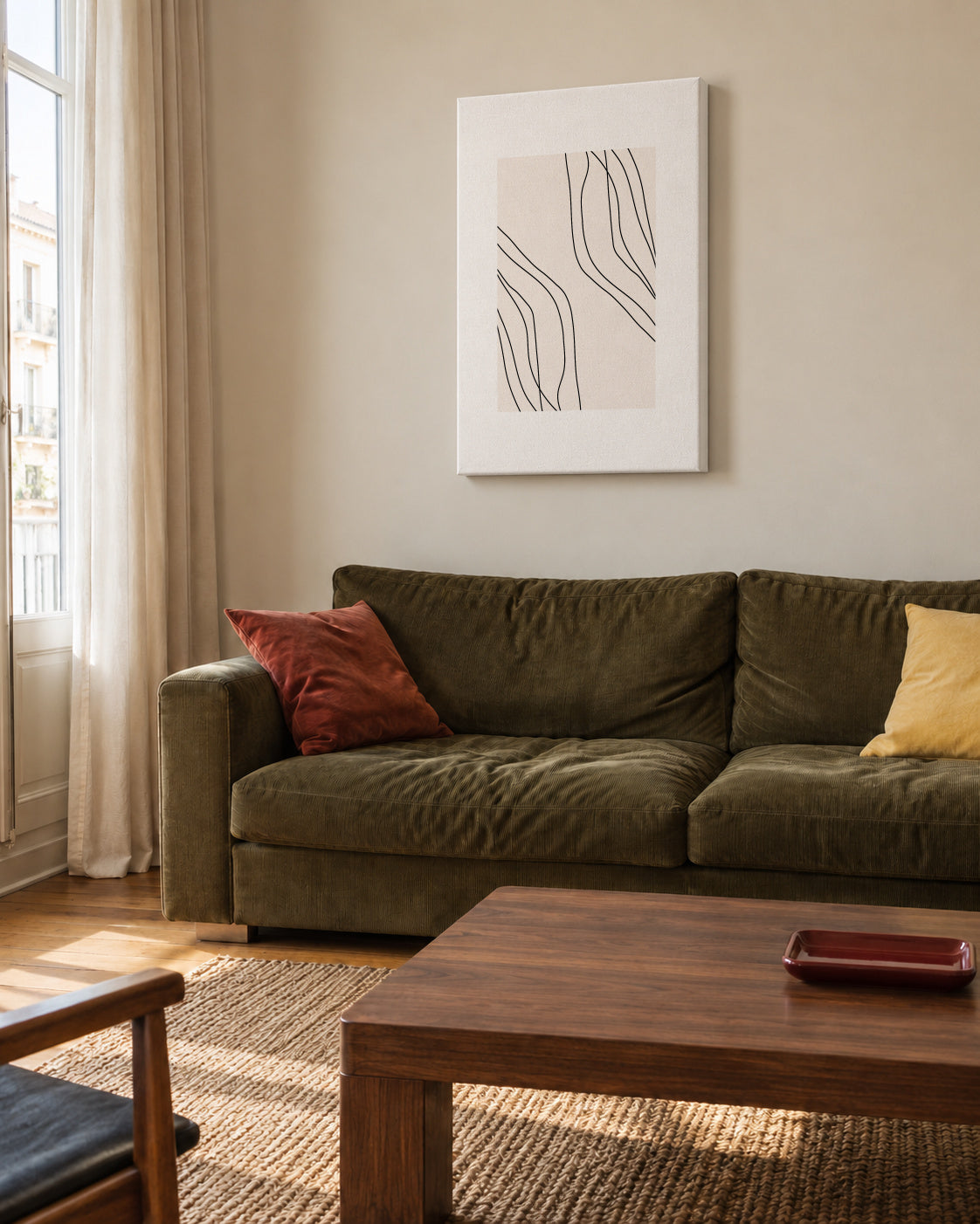 Bright Lines - Unframed canvas in an interior