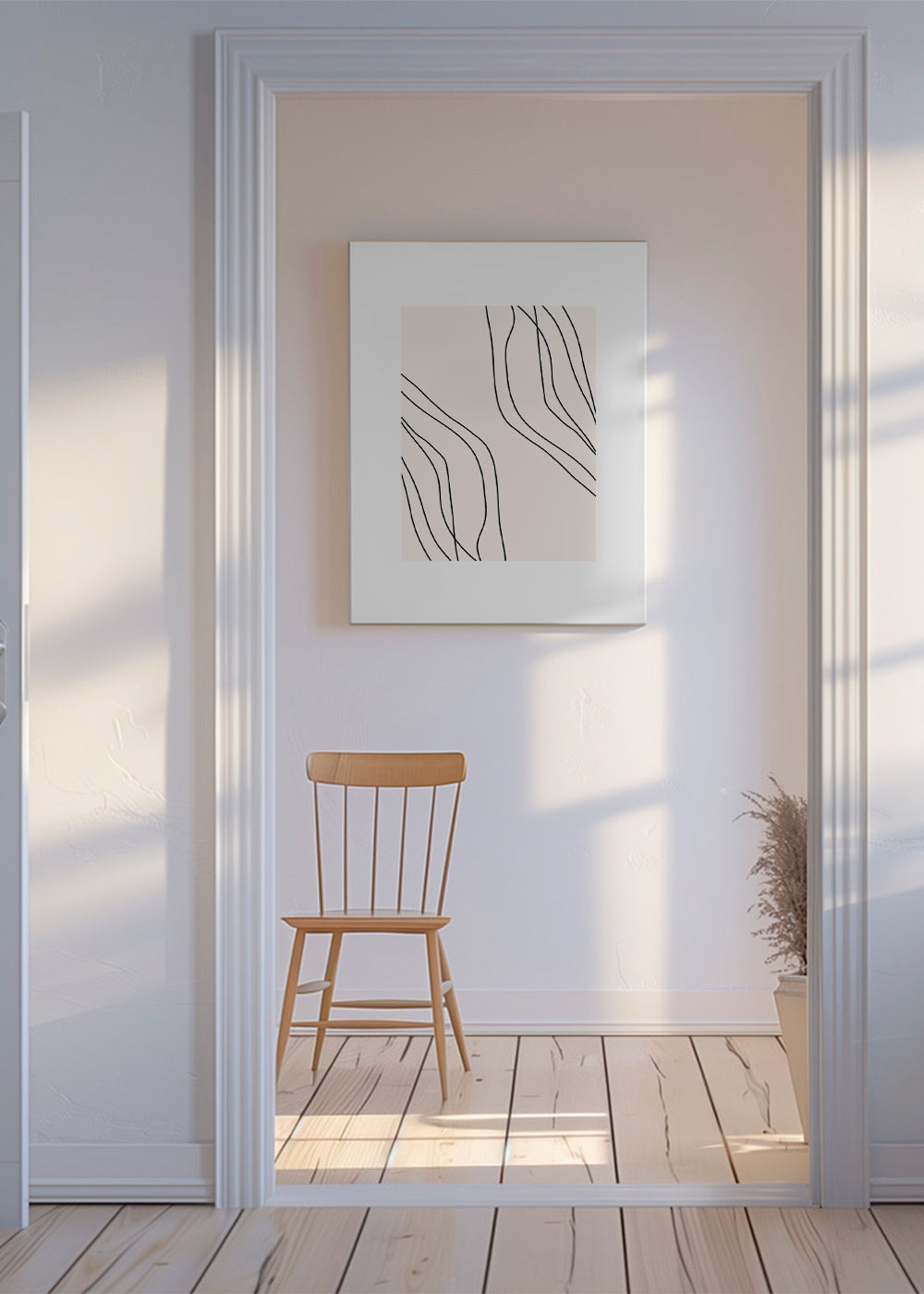 Minimalistický plakát s organickými liniemi