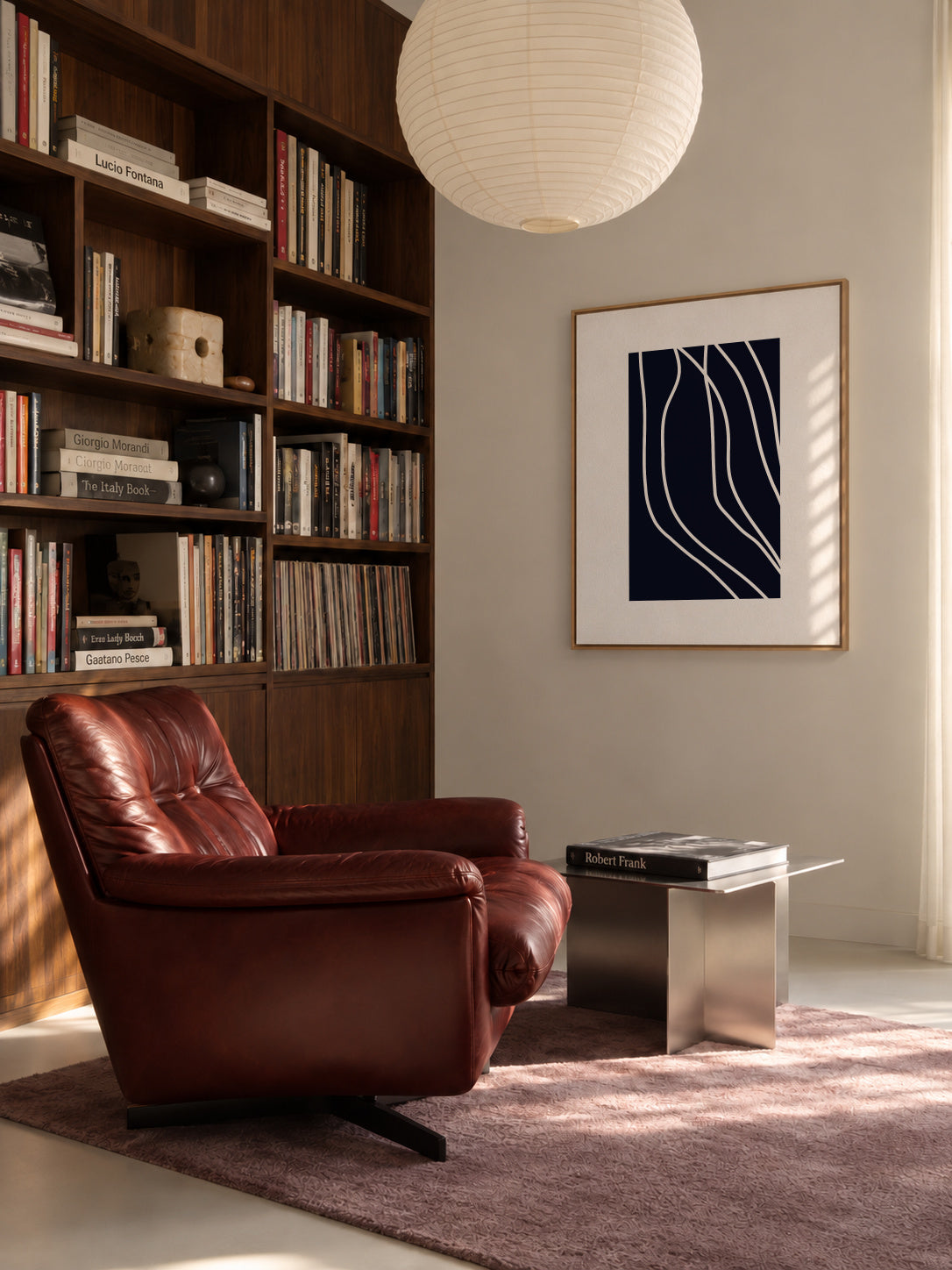 Dark Lines - Framed canvas in an interior