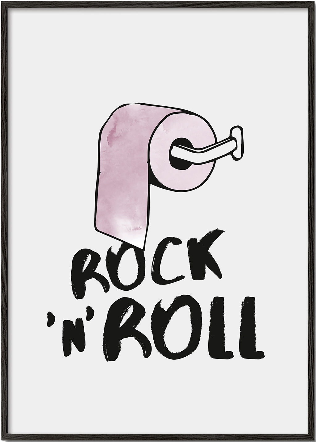 Rocková ilustrace s růžovým toaletním papírem