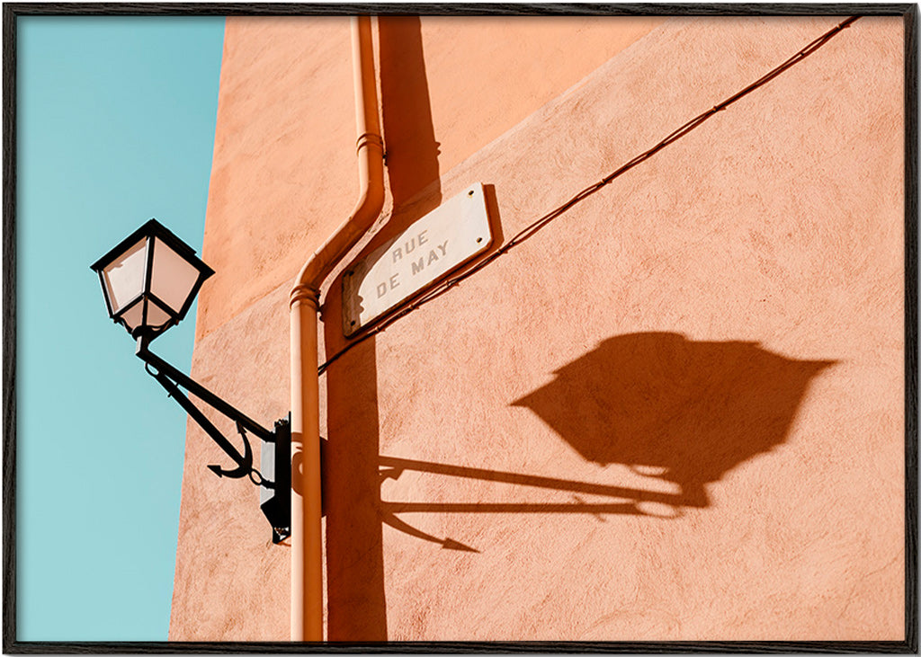 Obraz do kuchyně Rue de May lampa a stín – Black Frame