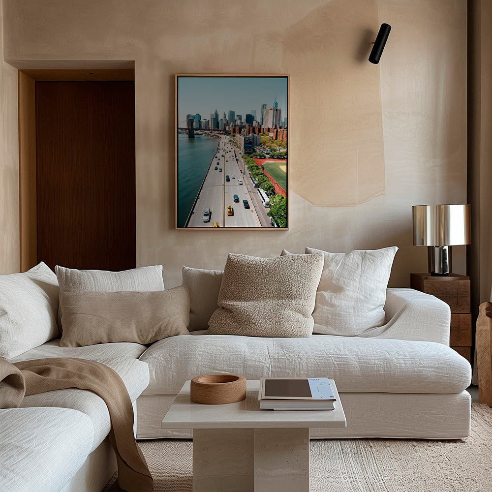 Obraz do kuchyně: panoráma města a most z výšky – Canvas2