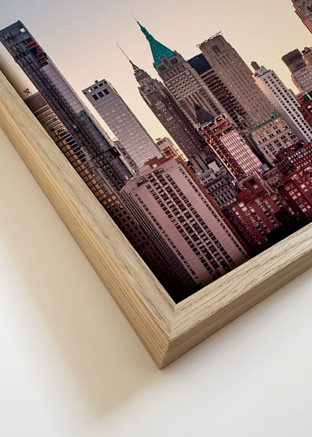 Plakát města se skyline za soumraku – Canvas detail
