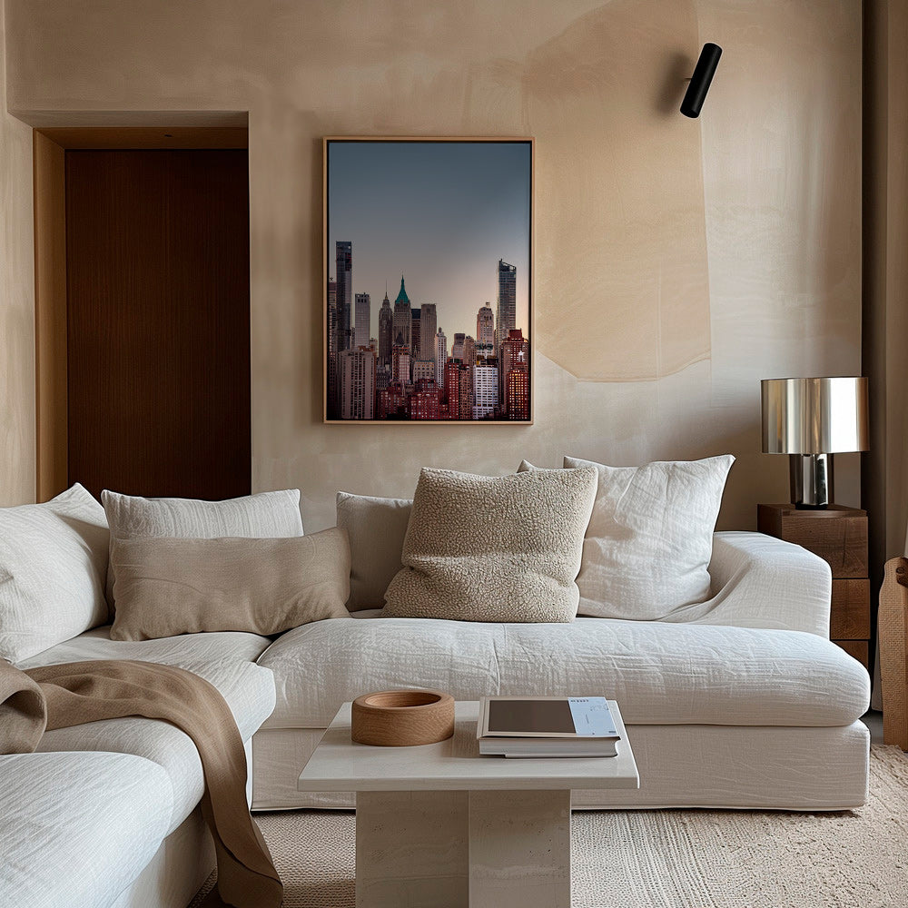 Plakát města se skyline za soumraku – Canvas1