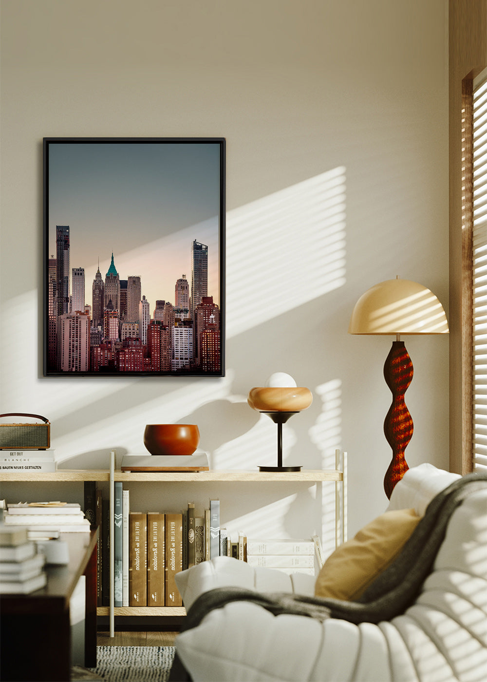 Plakát města se skyline za soumraku – Canvas2