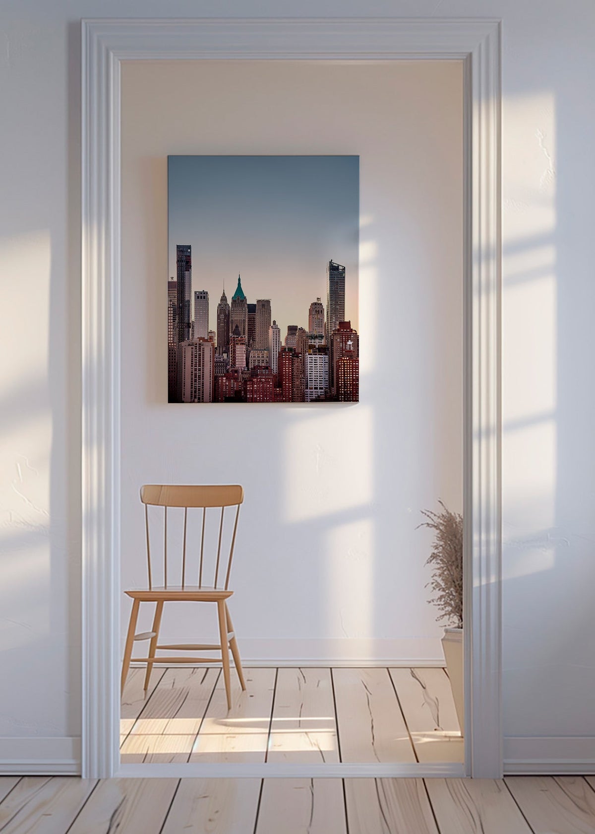 Plakát města se skyline za soumraku – Canvas