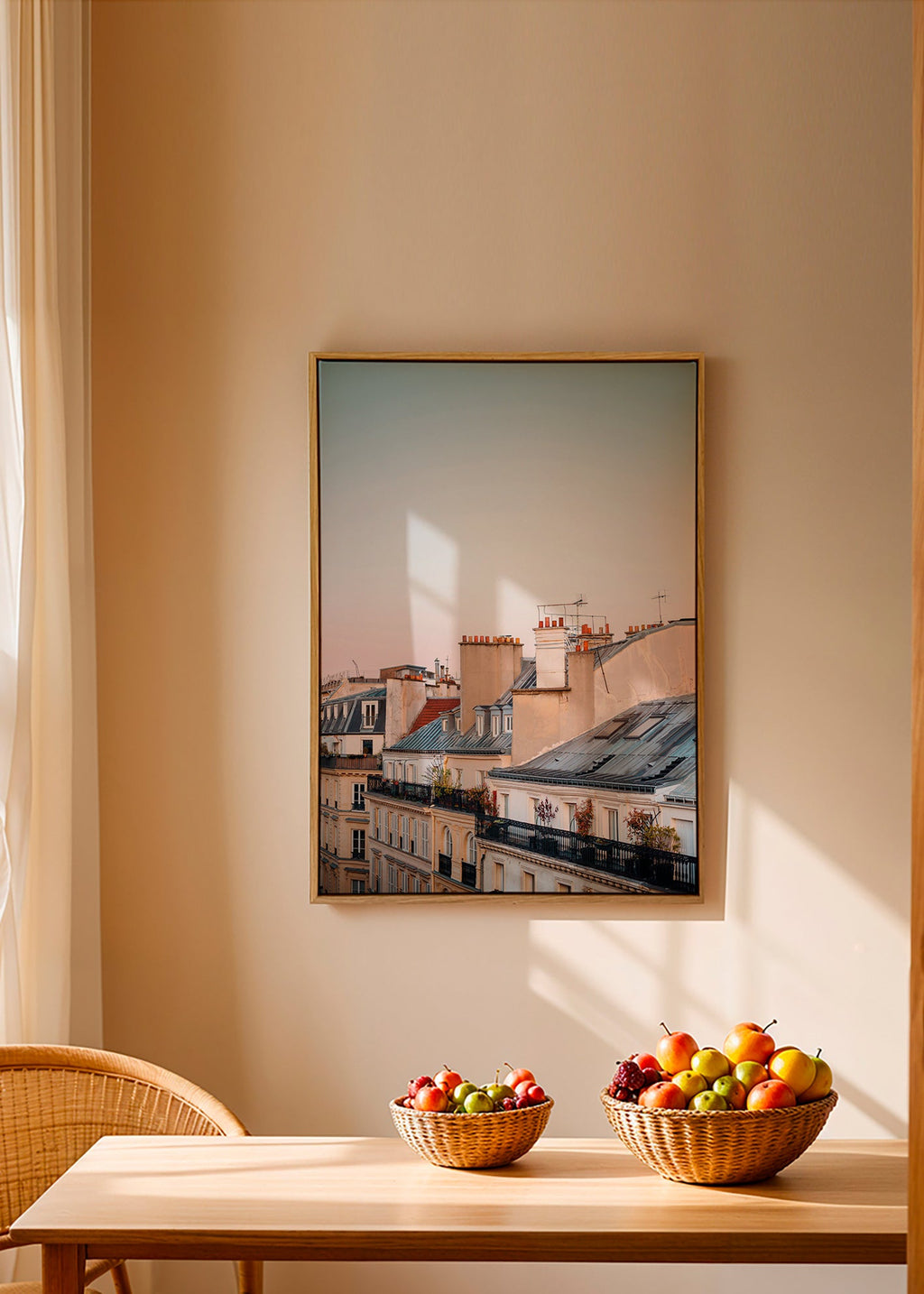 Obraz města se střechami za úsvitu – Canvas2