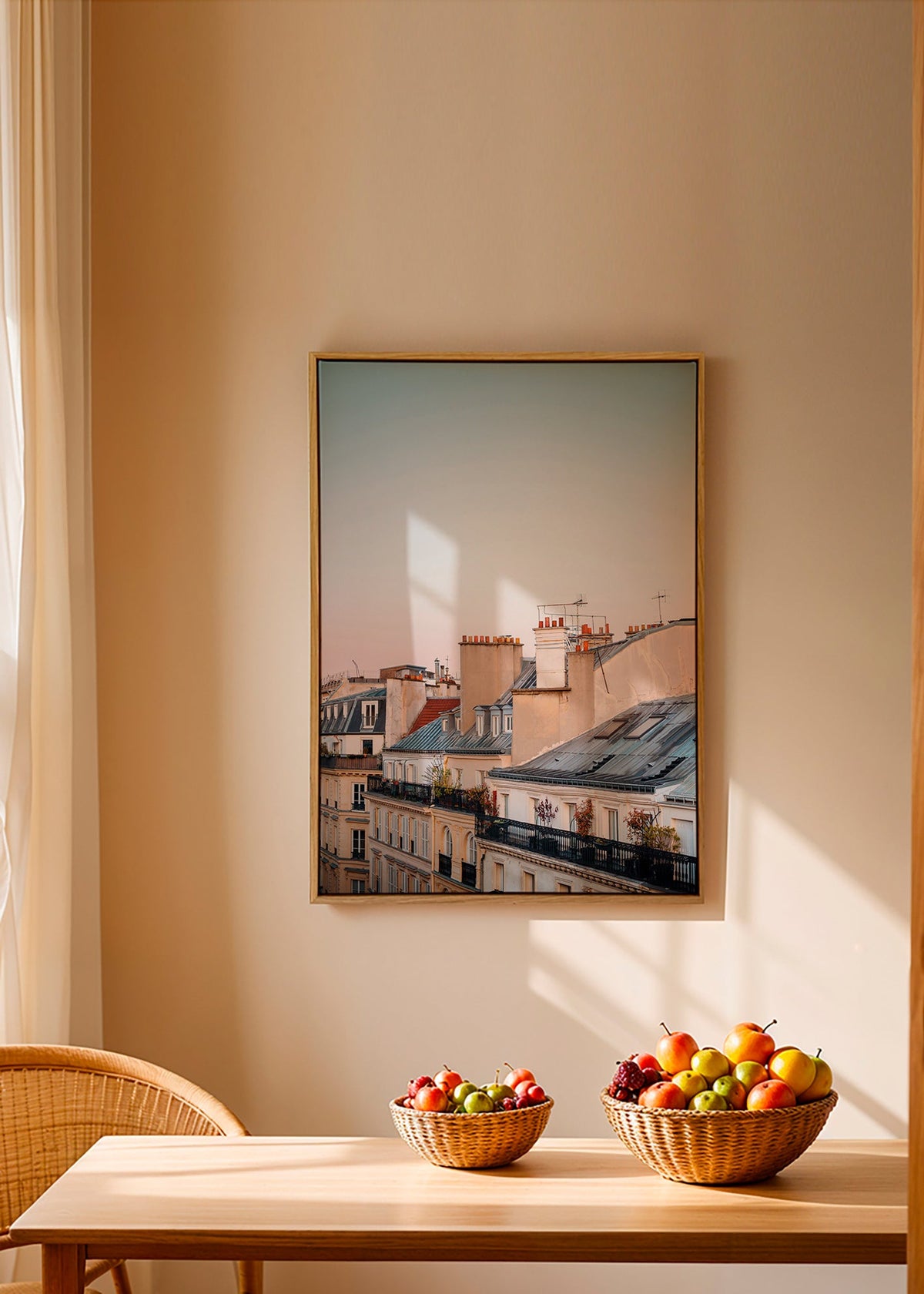 Obraz města se střechami za úsvitu – Canvas2
