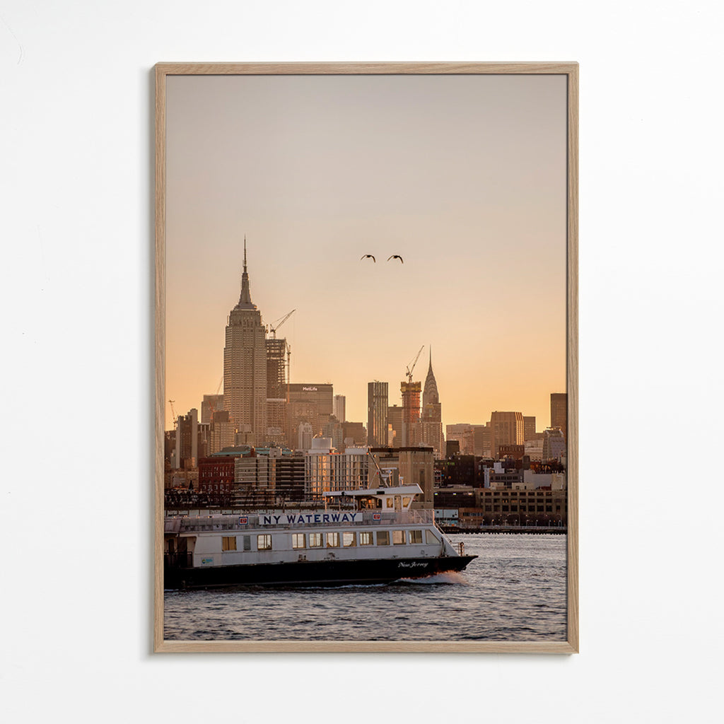 Obraz do města Panorama Manhattan – Oak Frame