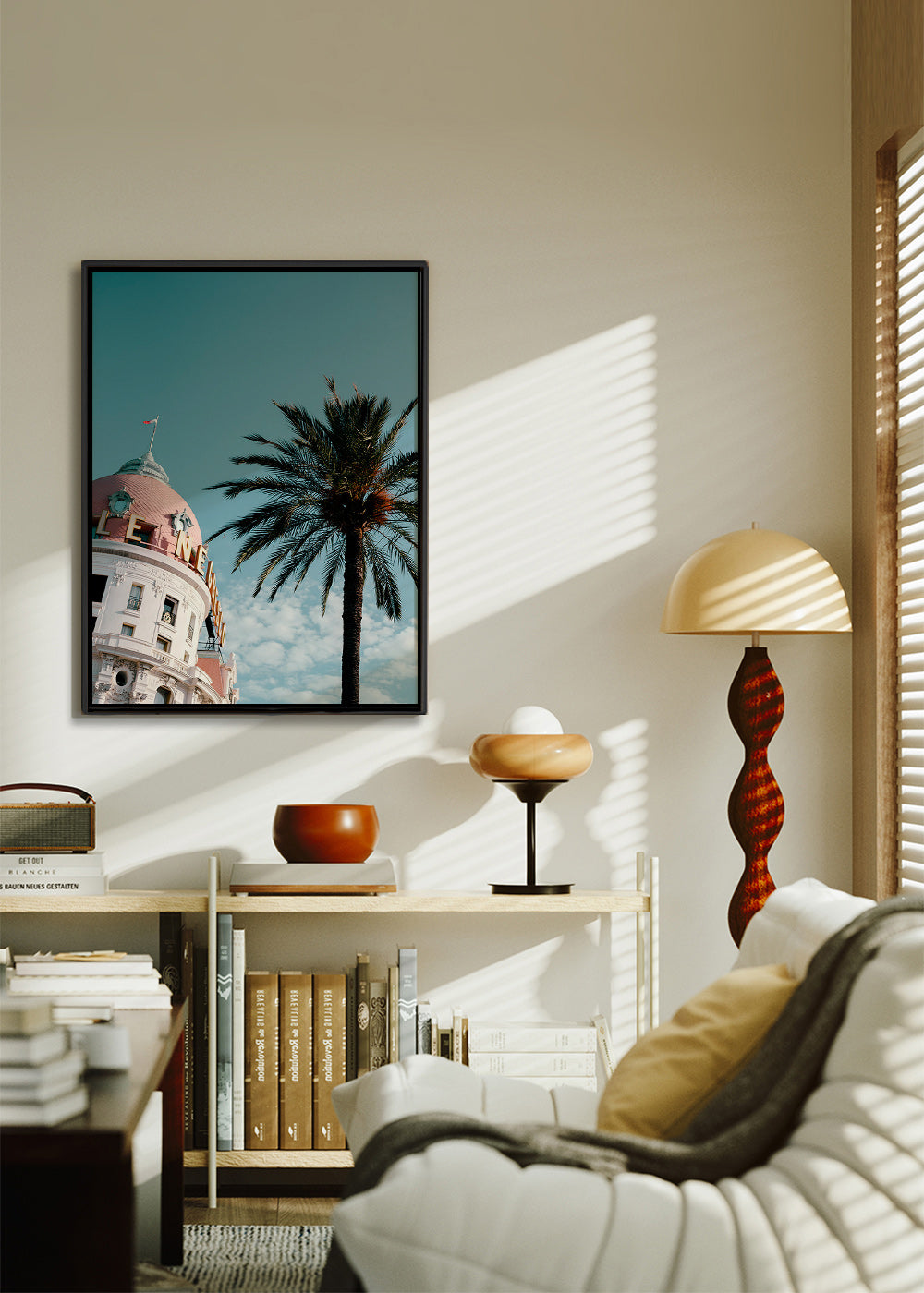Obraz města Riviera s kopulí a palmou – Canvas1