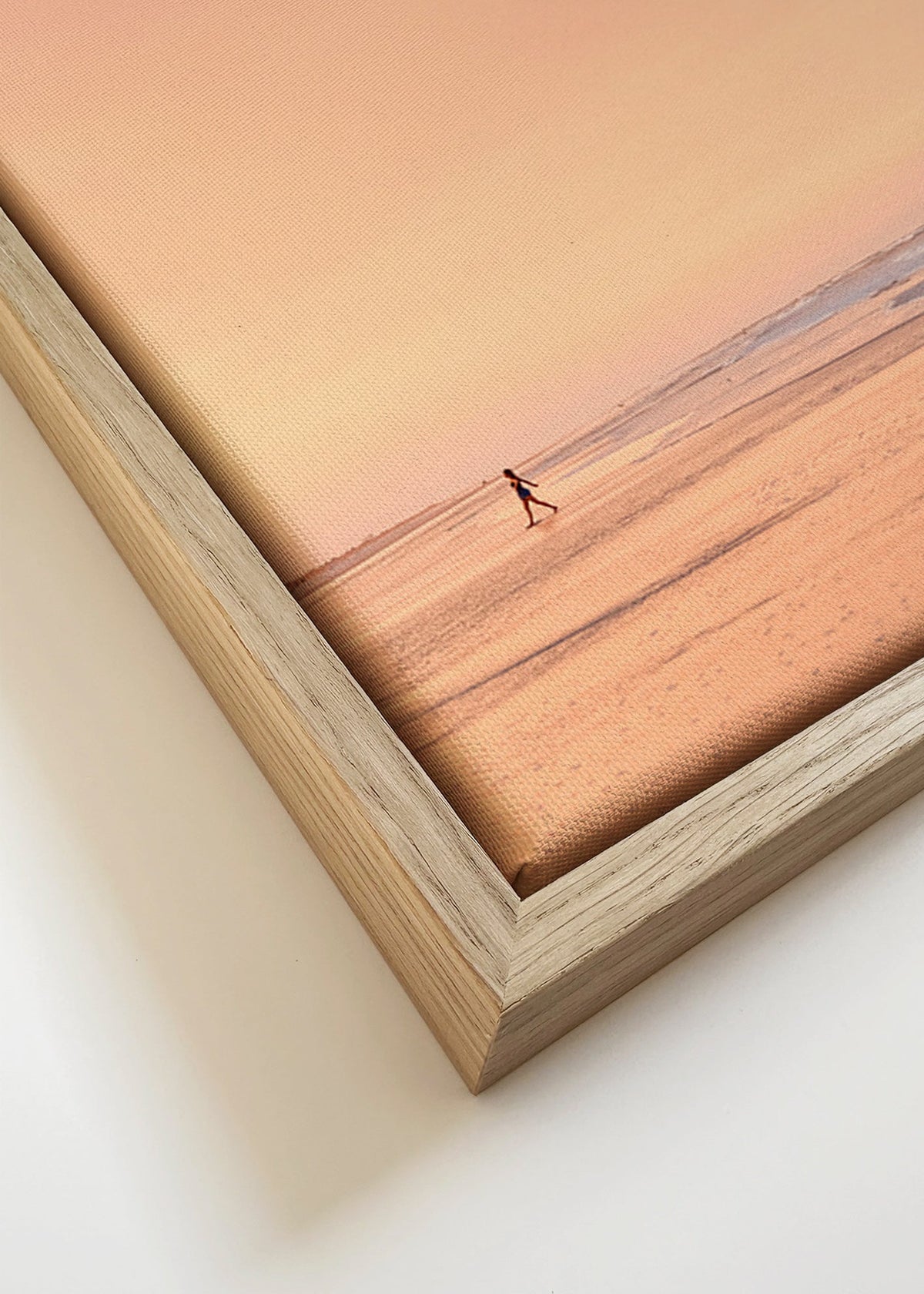 Krajinářské umění: pláž za úsvitu v pastelových tónech – Canvas detail
