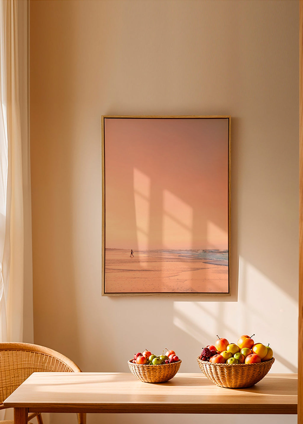 Krajinářské umění: pláž za úsvitu v pastelových tónech – Canvas1