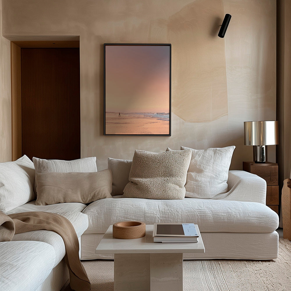 Krajinářské umění: pláž za úsvitu v pastelových tónech – Canvas2