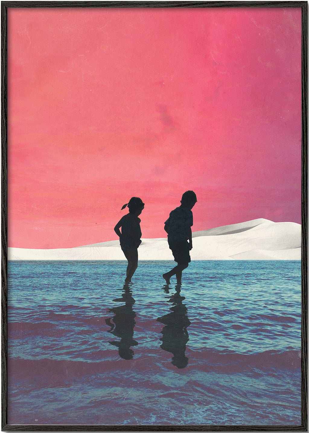Dětský plakát se siluetami na vodě