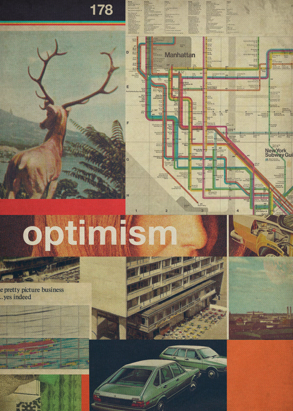 Vintage koláž s mapou Manhattanu