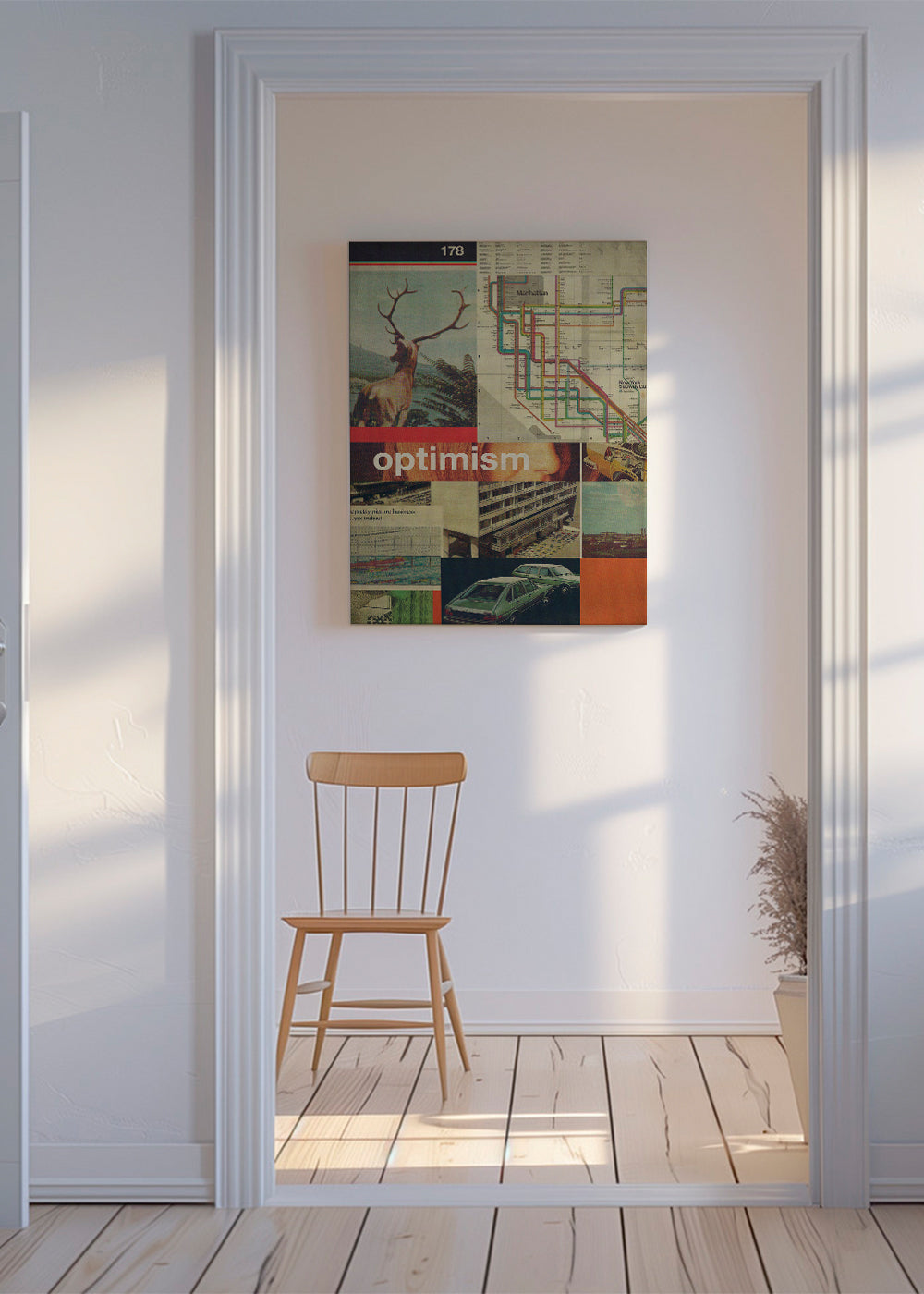Vintage koláž s mapou Manhattanu