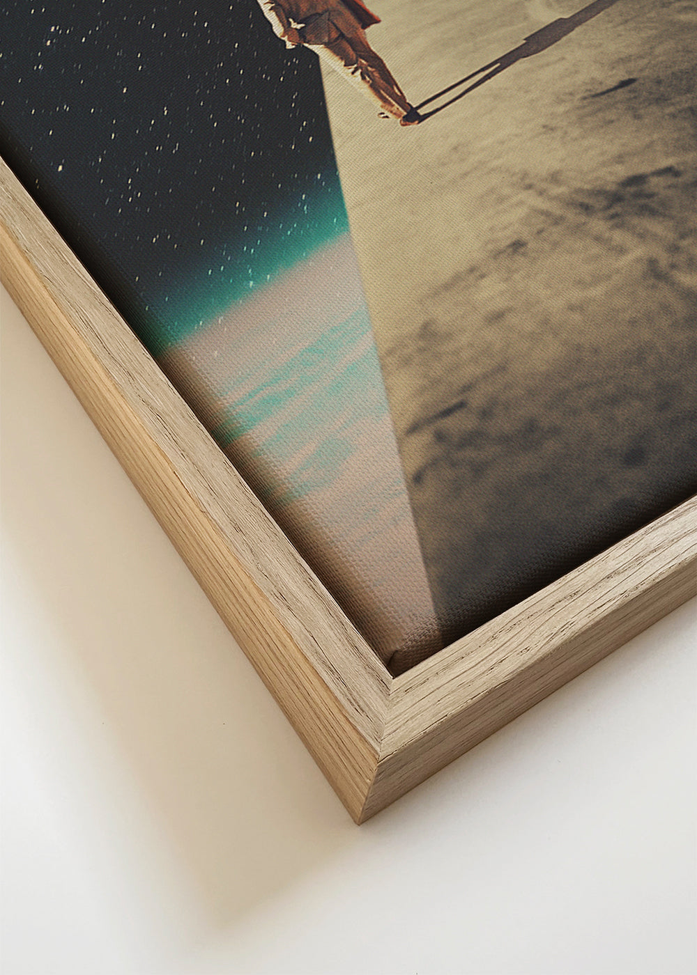 Surrealistická fotografie cestovatele na křídle