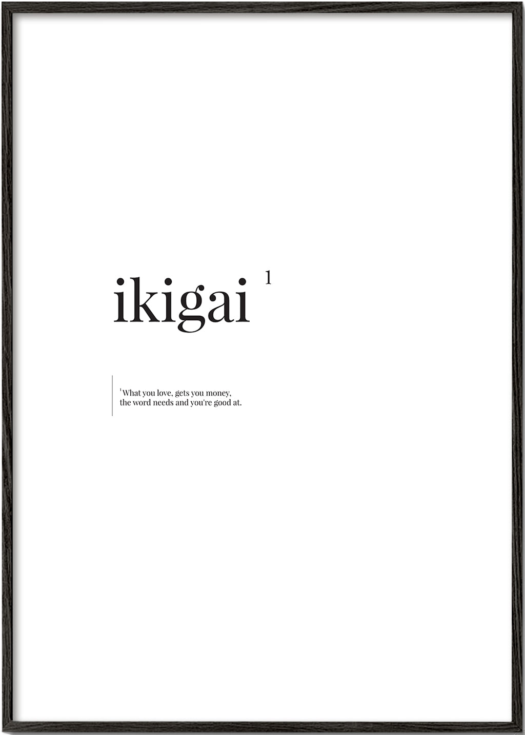 Typografický minimalistický Ikigai obraz