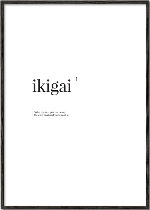 Typografický minimalistický Ikigai obraz