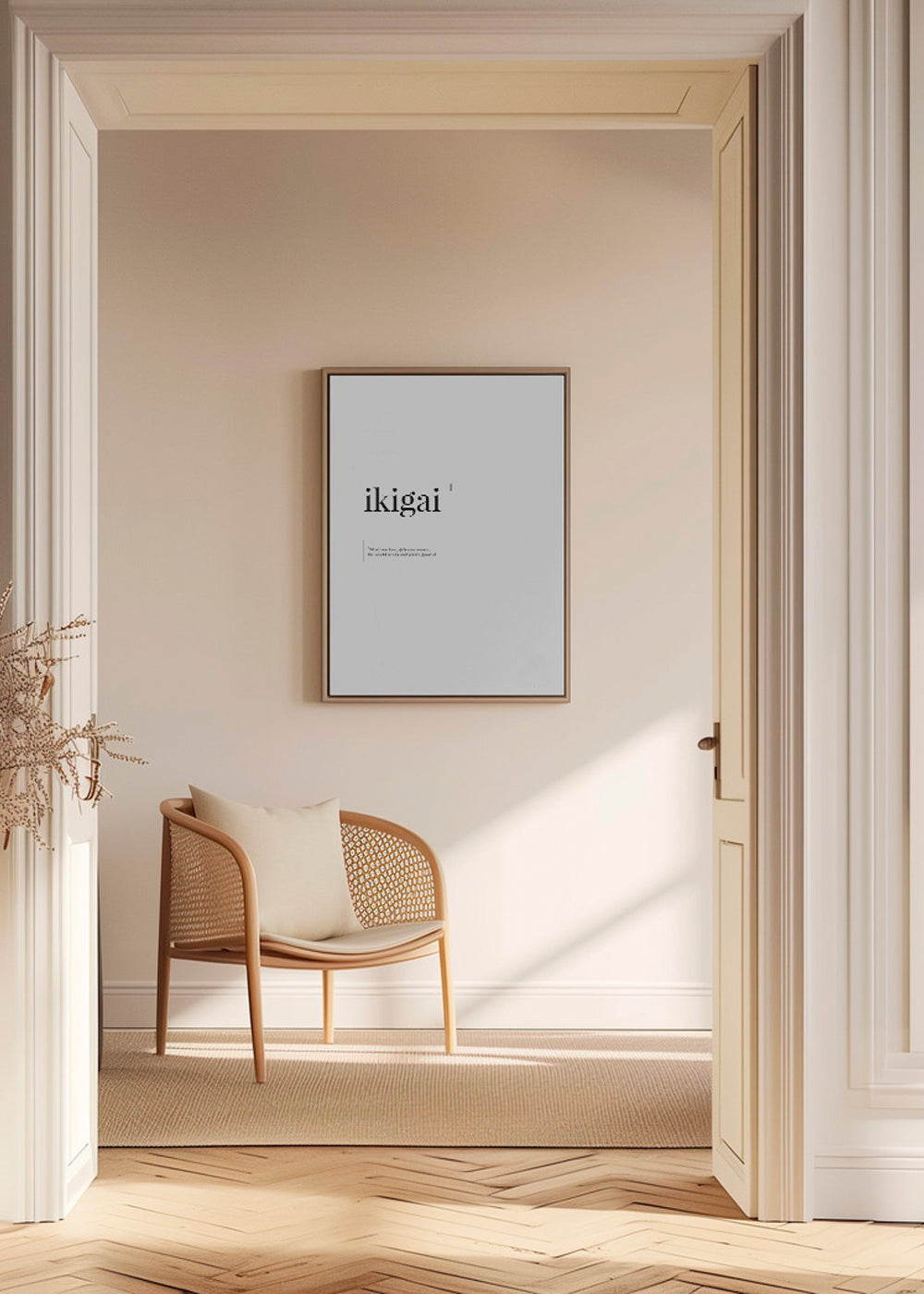 Typografický minimalistický Ikigai obraz