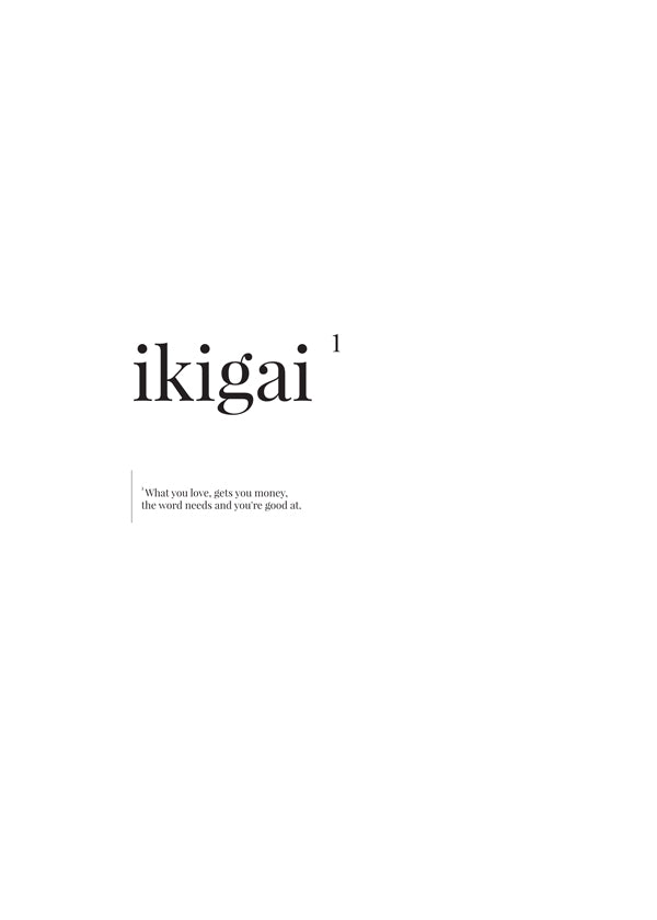 Typografický minimalistický Ikigai obraz