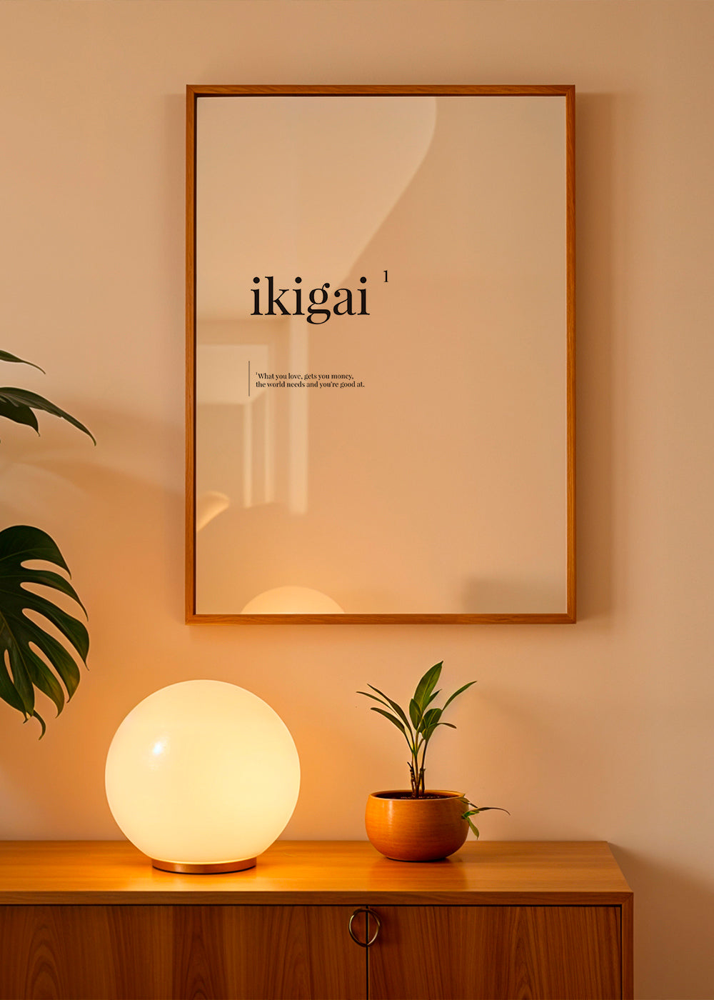 Typografický minimalistický Ikigai obraz