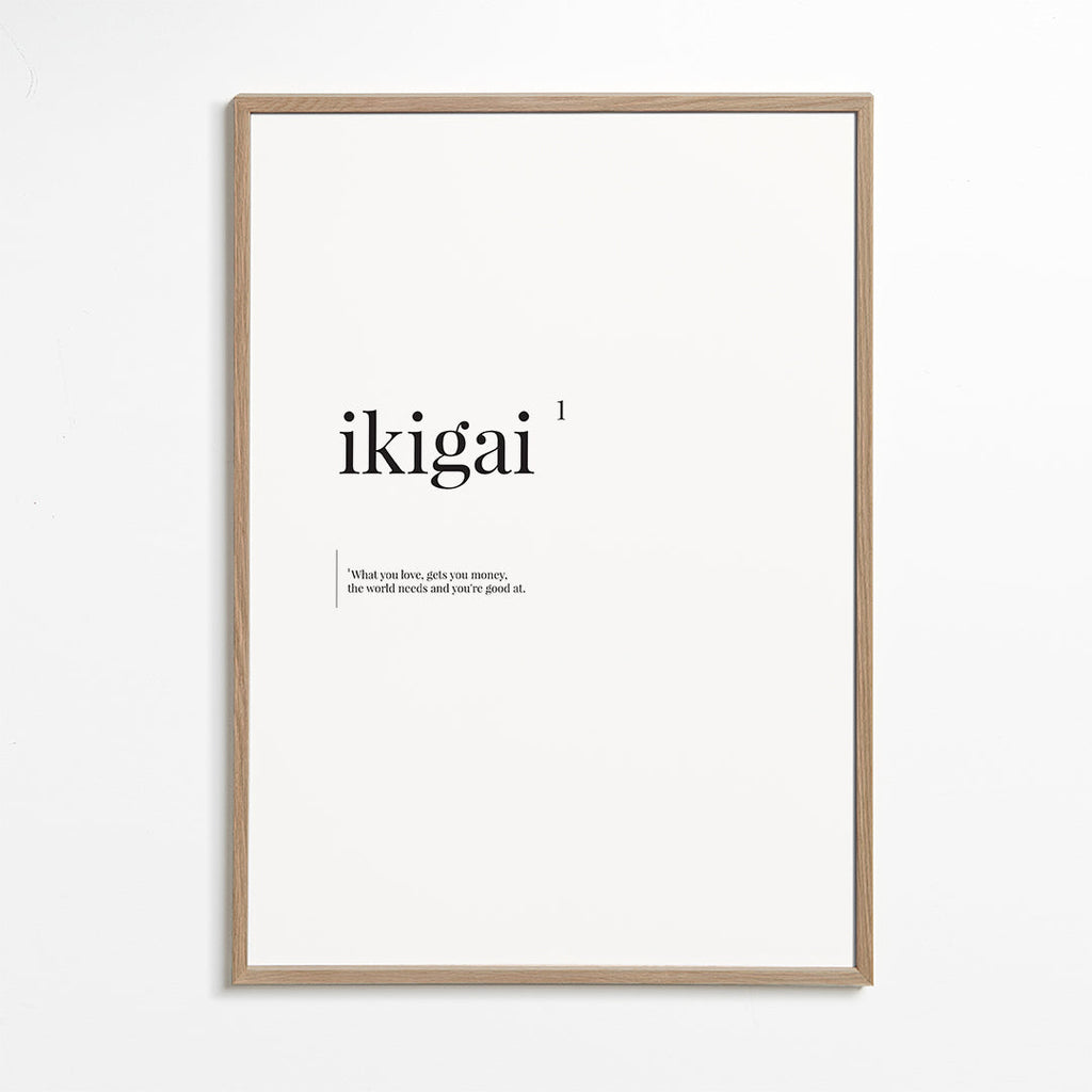 Typografický minimalistický Ikigai obraz