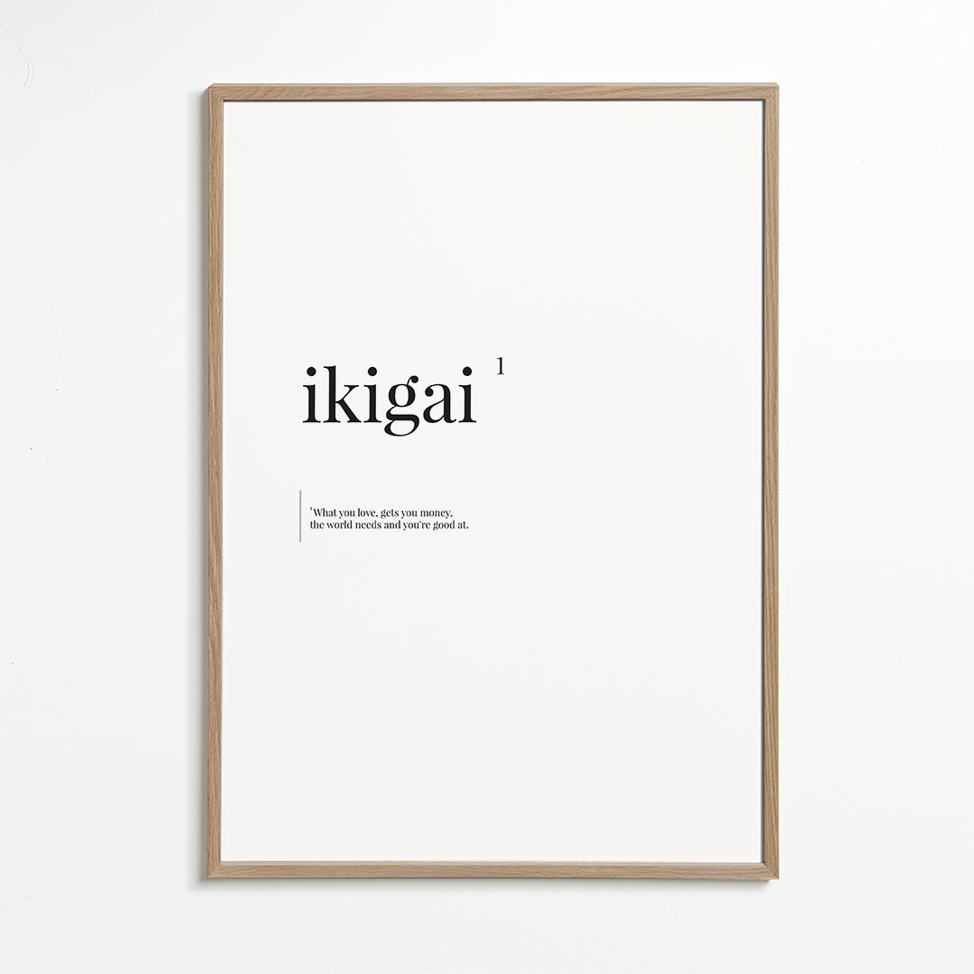 Typografický minimalistický Ikigai obraz