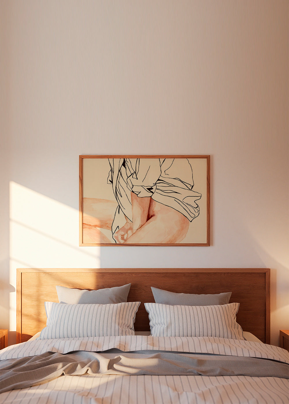 Figurativní ženská ilustrace inkoustem a akvarelem