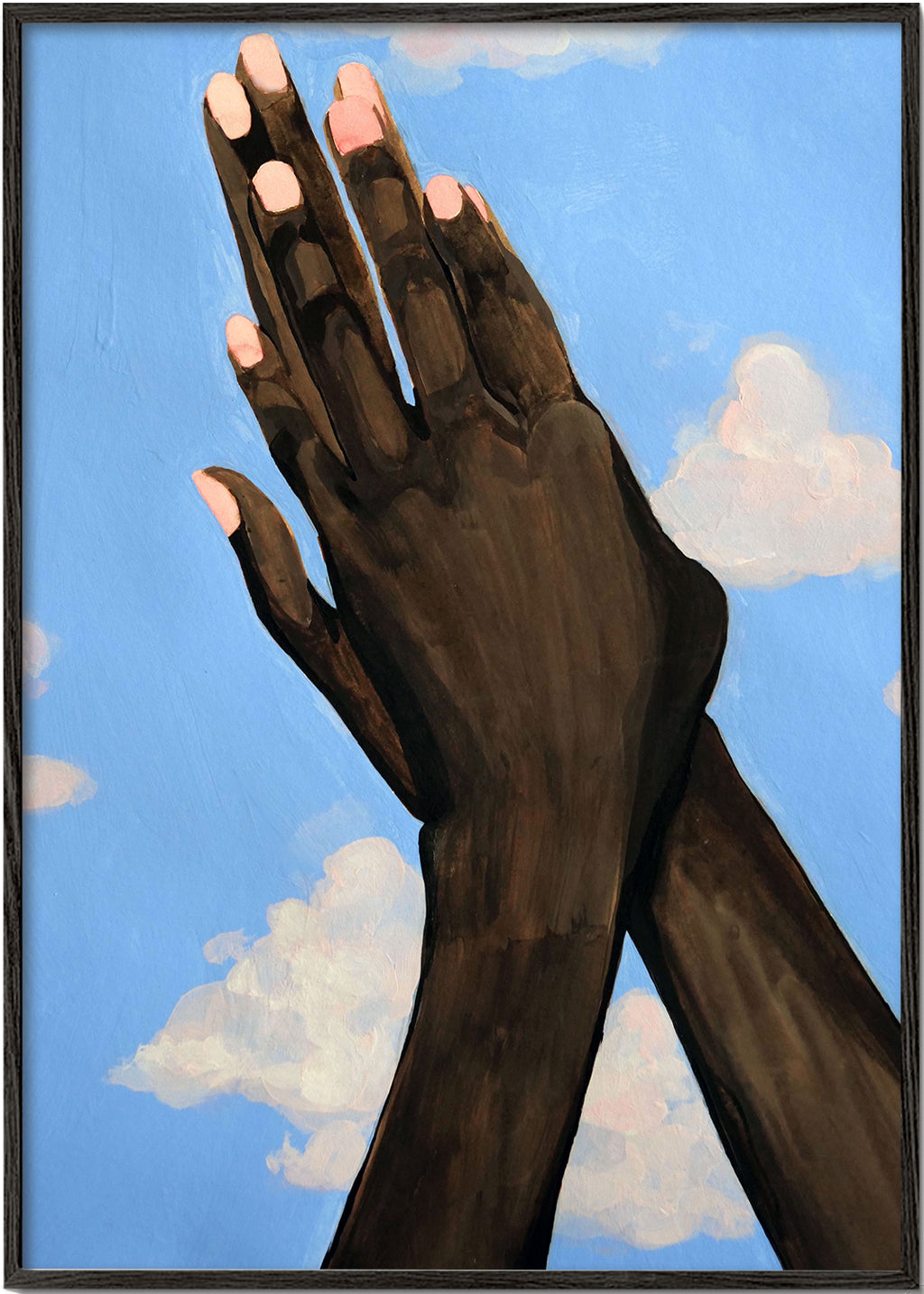 Ilustrace rukou k nebi