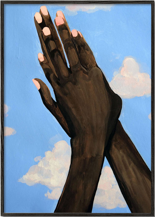 Ilustrace rukou k nebi