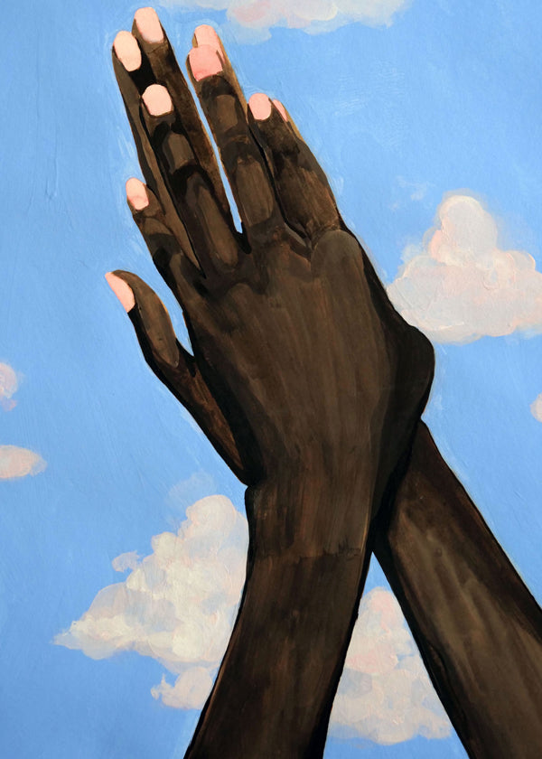 Ilustrace rukou k nebi