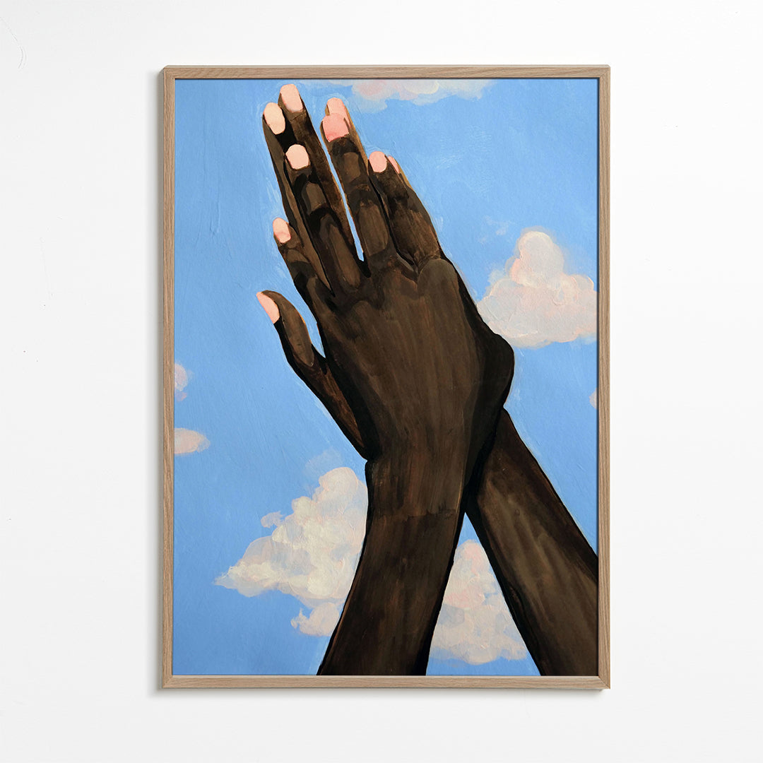 Ilustrace rukou k nebi