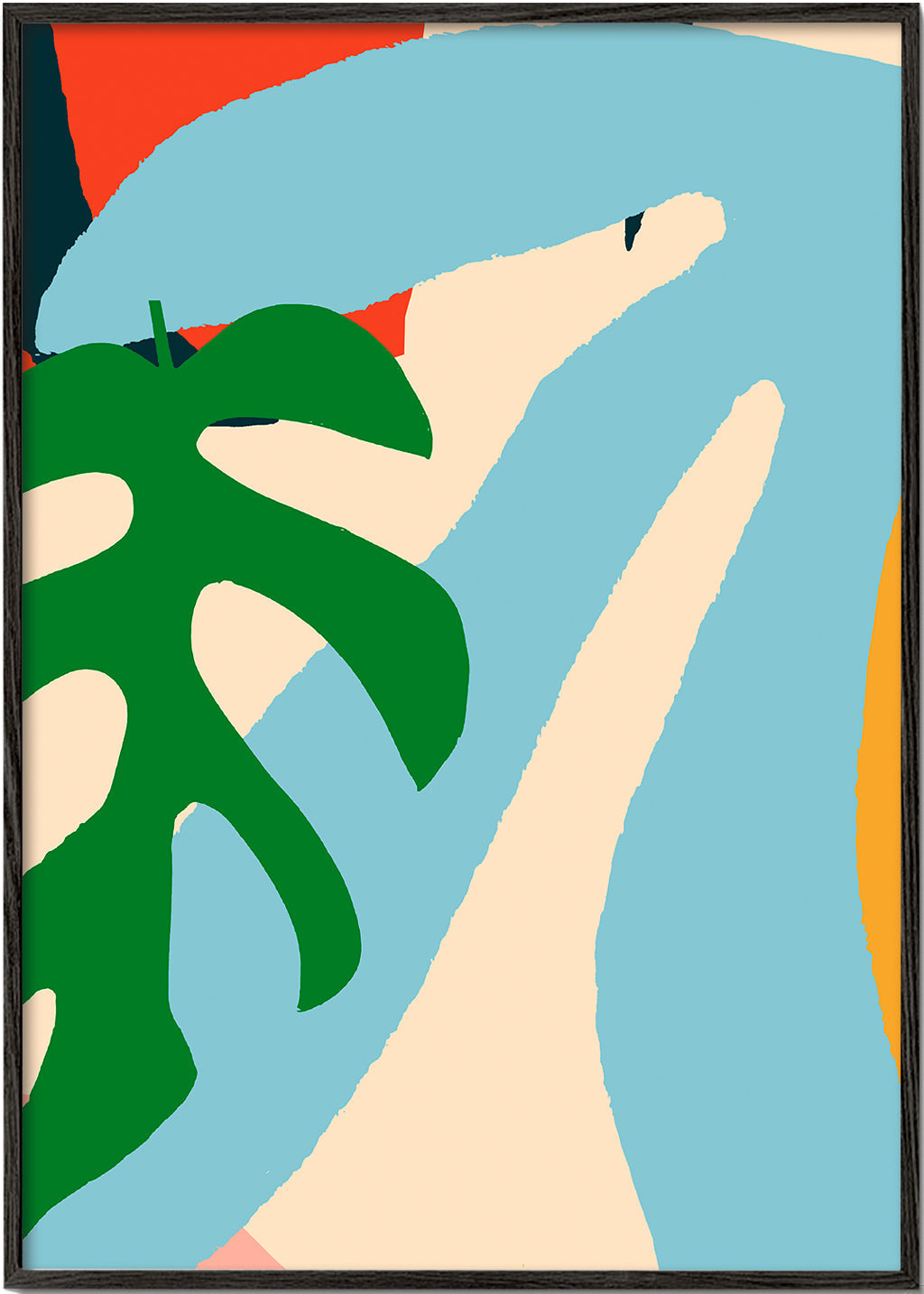 Ilustrace volavky se zeleným listem