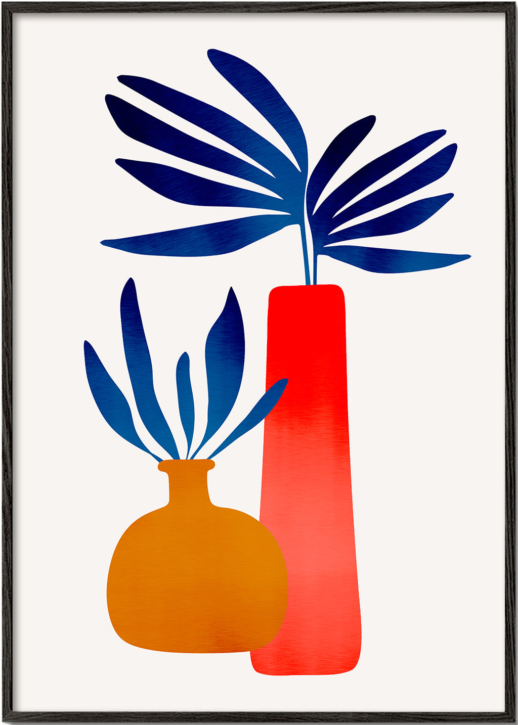 Botanický plakát s barevnými minimalistickými vázami